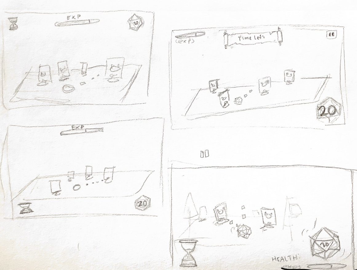 paper sketches of UI layouts