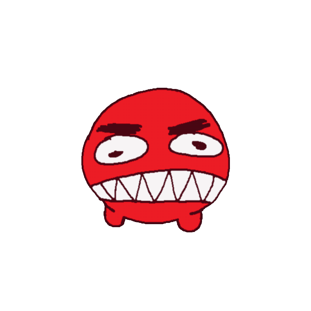 gif of red round monster eating