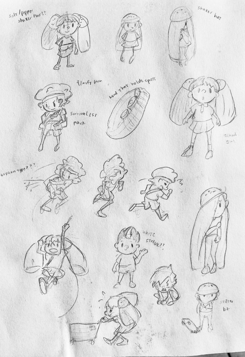 concept sketches of the main character